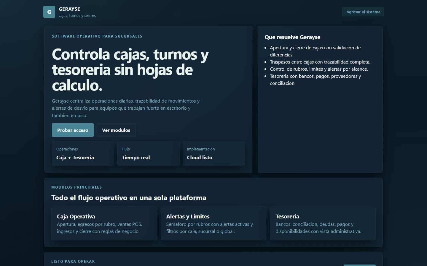 GERAYSE — real product screenshot